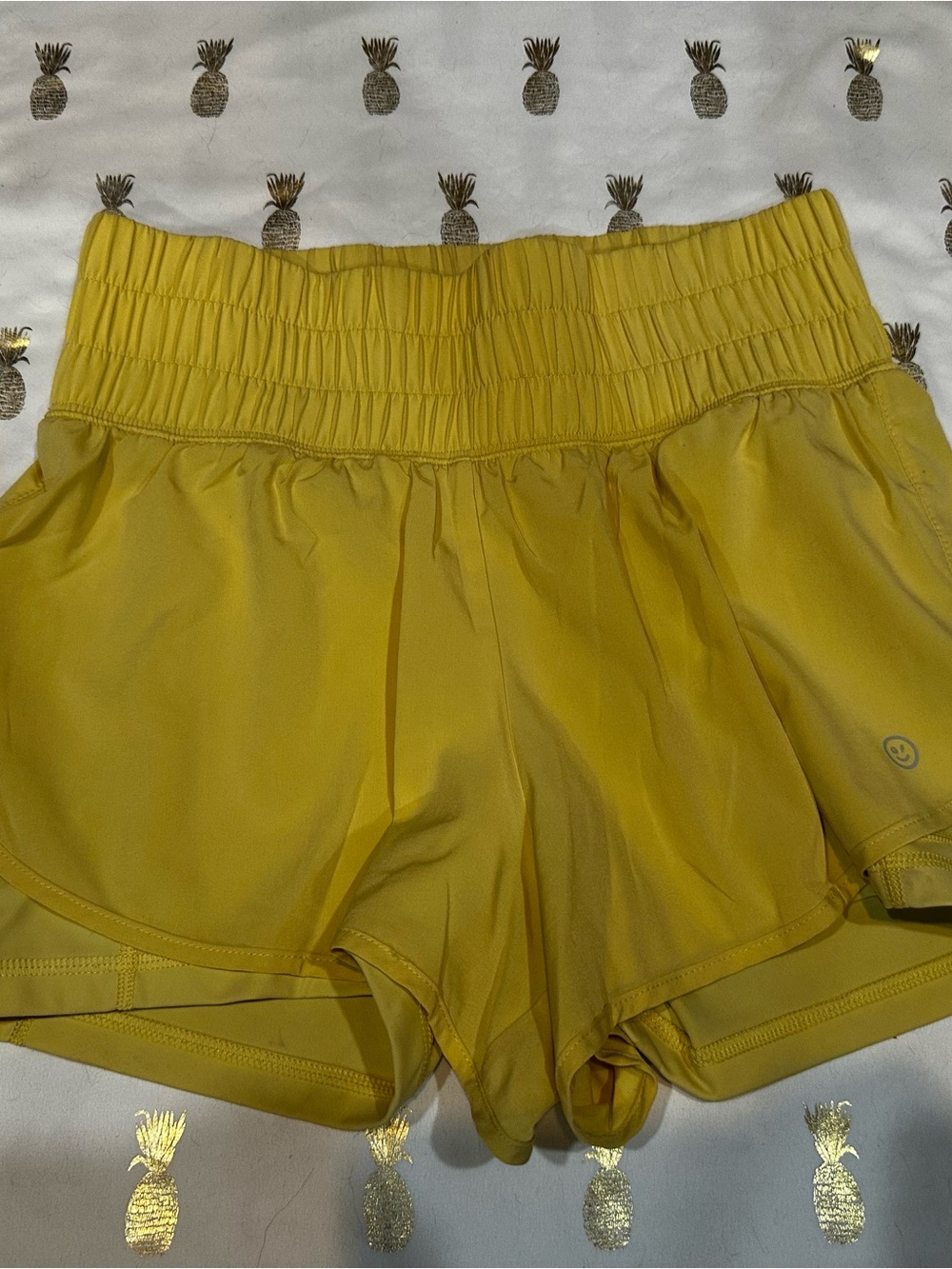 Gilly Hicks Ladies Sz S Yellow Running Shorts- Lightweight Tech Fabric EUC